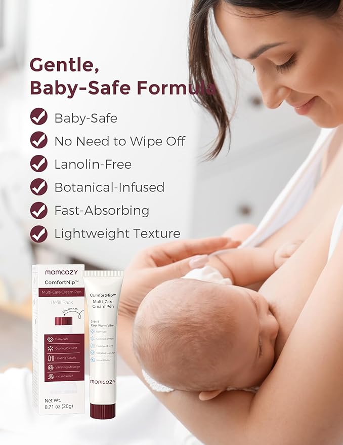 Momcozy ComfortNip™ Nipple Cream Refill for 3-in-1 Multi-Care Cream Pen Vegan Soothing Nipple Cream Safe for Breastfeeding(0.71 oz)