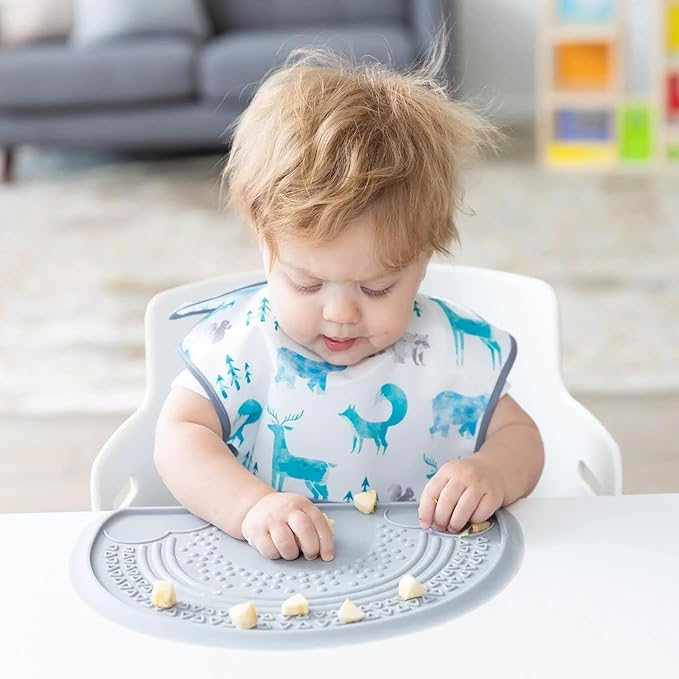Bumkins Bibs for Girl or Boy, SuperBib Baby and Toddler for 6-24 Months, Essential Must Have for Eating, Feeding, Baby Led Weaning Supplies, Mess Saving Catch Food, 3-pk Outdoors and Wildlife