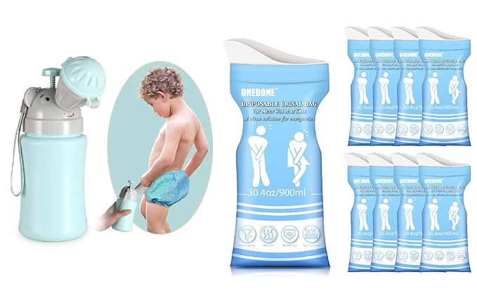 Portable Urinal for Kids Travel Urinal Pee Cup for Boys and Urinal Bags Pee Bags for Travel 24 Pack