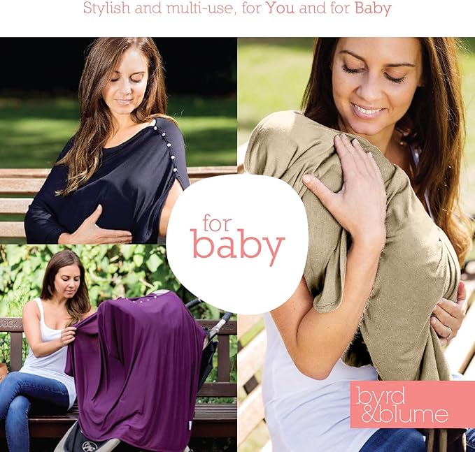 Byrd & Blume Maternity Nursing Cover Breathable Lightweight Breastfeeding Cover Wrap Shawl Scarf Poncho Full 360
