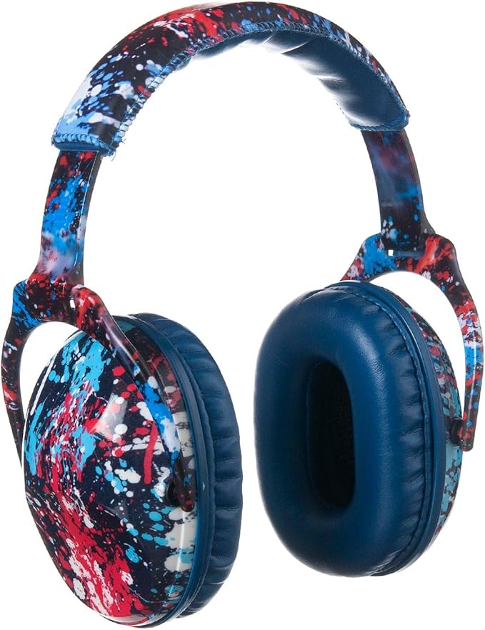 Kids Hearing Protection,25dB NRR Noise Reduction,Sound Proof for Kids,Toddler,Safety Earmuffs for Concert,Airplane,Autism,Monster Jam,Travel,School- Blue RedPigment