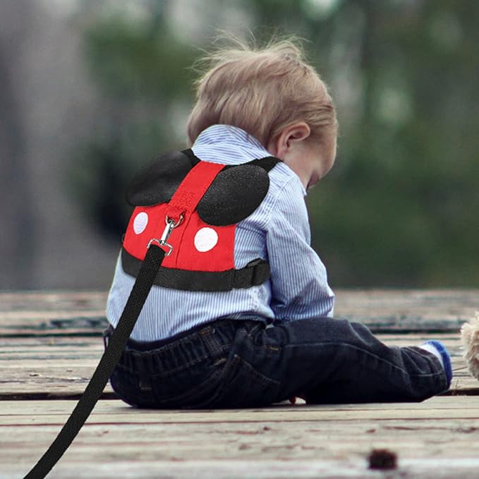 Accmor Toddler Harness Leash, Cute Kids Leash + Black Anti Lost Wrist Link for Outdoor Travel, Adorable Baby Leash Child Walking Harness Wristband Assistant Strap Mini Belt Protector for Boys Girls
