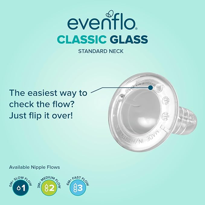 Evenflo Feeding Classic Glass, Twist Bottles, 4 Oz, 6 Bottles.