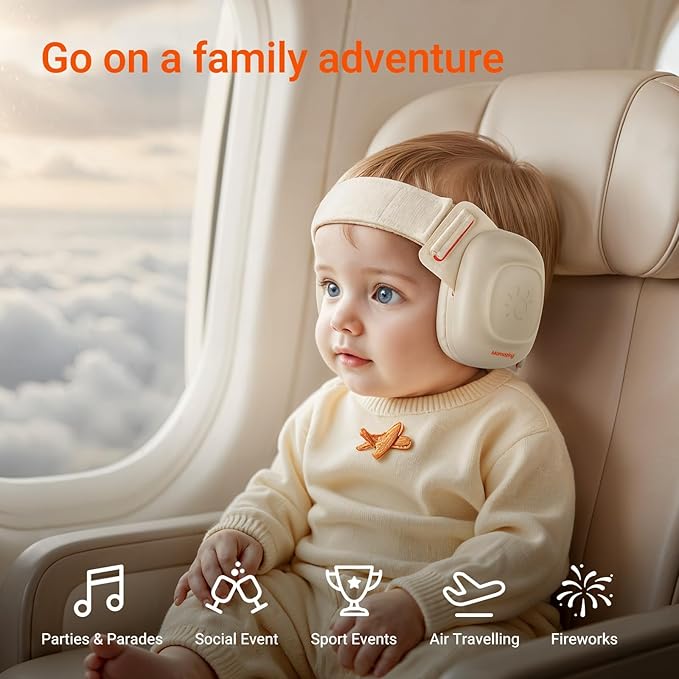 MAMAZING Baby Ear Muff for Newborns & Toddlers 3-48 Months, 25dB Noise Cancelling Headphones for Airplane, Party and Firework
