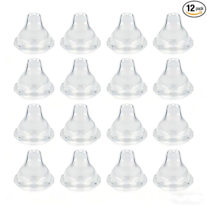 12 Count Silicone Spout Nipples for NUK Active and Learner Cups, Silicone Replacement Nipple,6+ Months