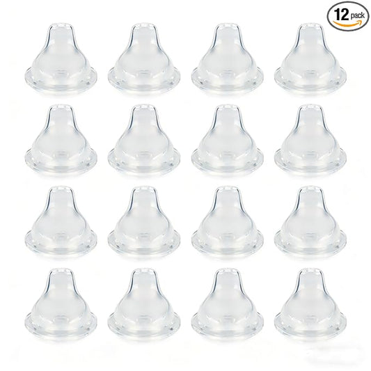 12 Count Silicone Spout Nipples for NUK Active and Learner Cups, Silicone Replacement Nipple,6+ Months