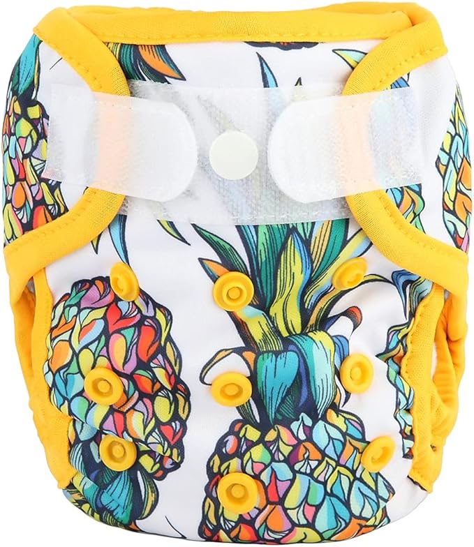 Newborn Baby Cloth Diaper Cover Nappy Hook and Loop (Pineapples)