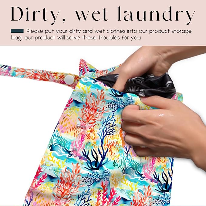 Wet Bag Wet Dry Bag for Swimsuit Travel Beach Pool Stroller Diapers Dirty Yoga Gym Clothes Waterproof Reusable