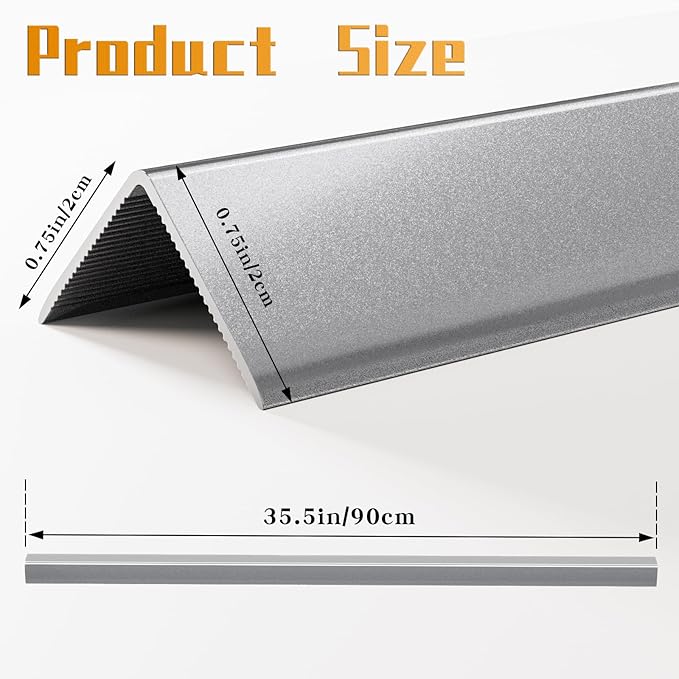 Metal Wall Corner Protector, Aluminum Corner Guards, Décor for Edge of Door Window Table Furniture Cabinets Fireplaces Tile Trim Edging, Size 35.5" L x 0.75" W (5 Pack, Grey)