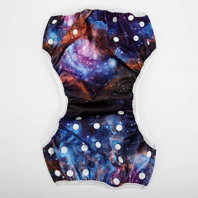 Baby Swim Diaper Nappy Pants Reusable Adjustable 0-2 Years Old Toddler Small (Small, Solar System)