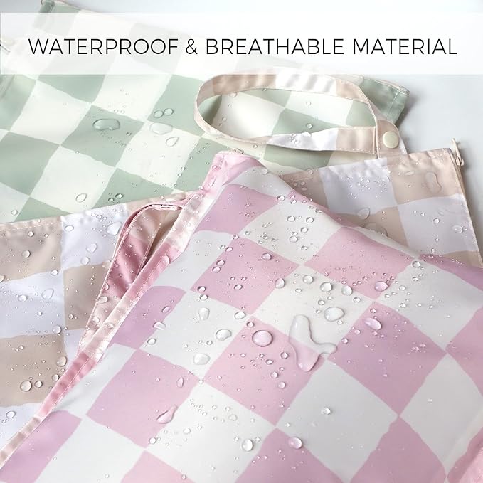 RelaxScene Wet Bag for Swimsuit - 2 Pack Waterproof Wet Dry Bag for Clothes - Baby Diaper Bag - Travel Laundry Daycare Bags - Baby Beach Essentials - Bogg Bag Accessories