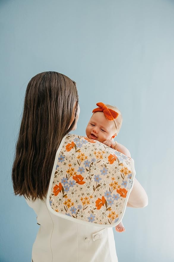 Copper Pearl Baby Burp Cloths for Boys & Girls - Cotton Burp Cloths Baby Girl & Boy, 3 Pack Soft Spit Up Rags, Extra Absorbent Layers for Newborn, Infant Towels, 21x10 in - Eden Set