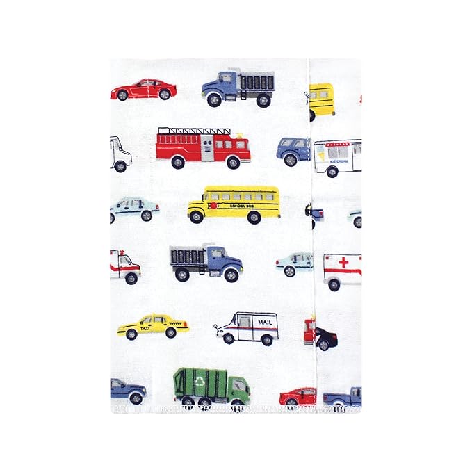 Hudson Baby Unisex Baby Cotton Flannel Burp Cloths, Going Places 4 Pack, One Size