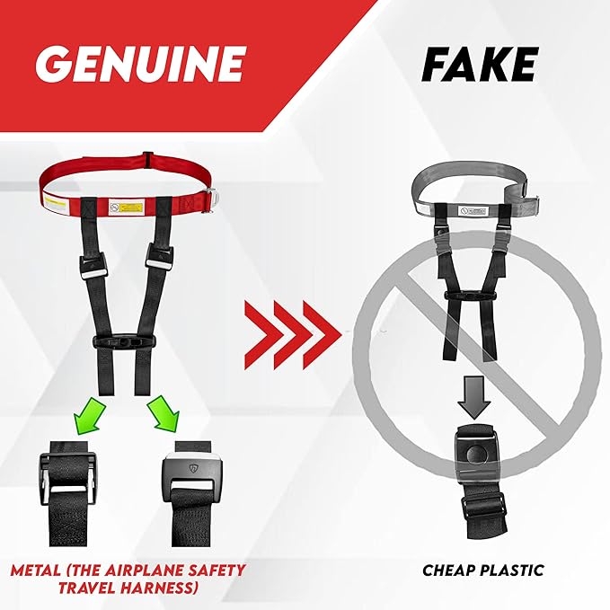 Child Airplane Safety Travel Harness, Upgraded with Metal Buckle, The Safety Restraint System Will Protect Your Child from the unsuspected. - Airplane Kid Travel Accessories for Aviation Travel Use