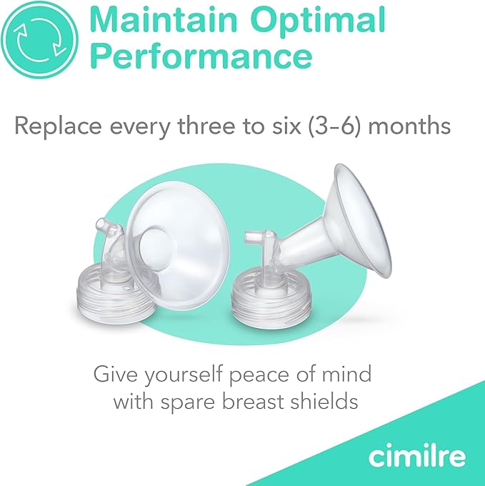 19MM Breast Shields, Spare & Replacement Breast Shields for The Cimilre Breast Pump, Comfortable Breast Pump Parts for Nursing Moms, 19MM Shields (Set of 2)