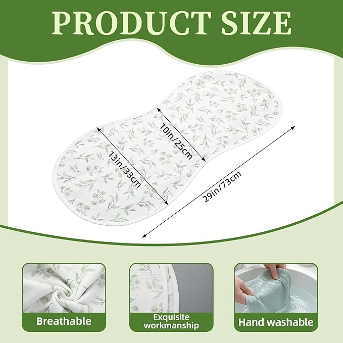 Hahafelt 3 Pcs Changing Pad Liners Fits in Peanut Shape Changing Pad Waterproof Diaper Mats Organic Cotton Peanut Mats are Warm on a Baby's Back, Washable Reusable (Print Style,White)