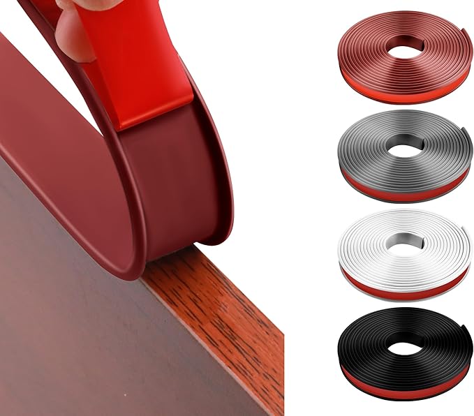 U-Shape Veneer Edge Banding for Furniture Restoration - 0.8" x 20ft, Brown, Durable Trim for Cabinets, Desks, Shelves, Wood, Marble, Campervans & More