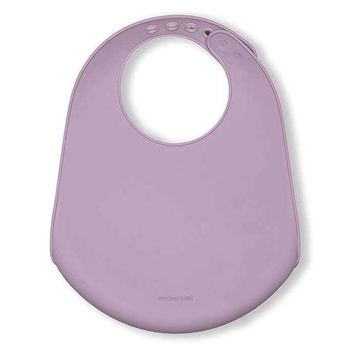 modern-twist Bucket-Bib 100% Food-Grade Silicone, Waterproof and Reusable, Mama Llama – Lovely Lavender