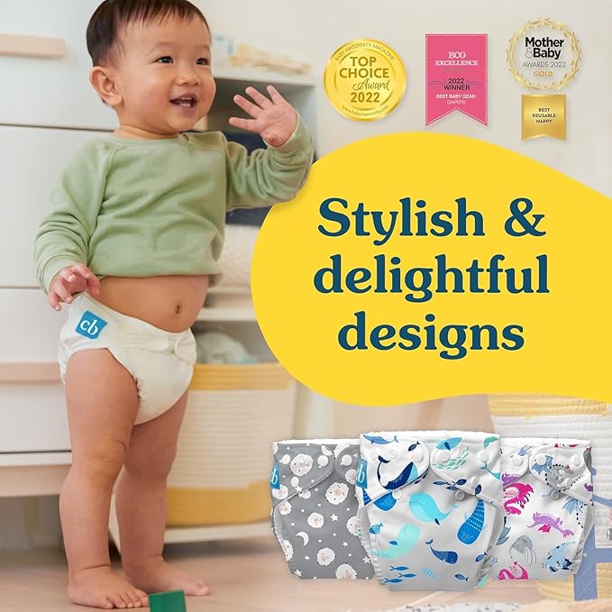 Charlie Banana Cloth Diapers, Reusable, Washable, Adjustable One Size Diaper, for Babies and Toddlers, with Absorbent Insert - The Vikings, 1 Pack