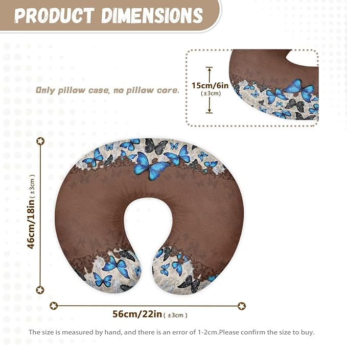 Pillow Covers，Pillowcase for Nursing Pillow and Positioner for Breastfeeding and Bottle Feeding，Propping Baby，Fits The Original Support for Breastfeeding Chocolate Butterfly