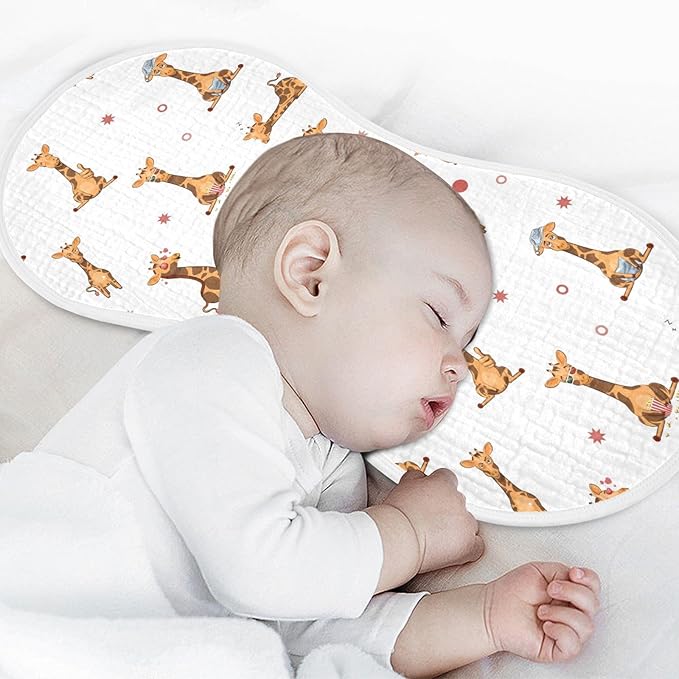 vvfelixl Burp Cloths Funny Giraffe Emotions for Baby Boy Girls Baby Washcloths Burp Rags 1 Pack White