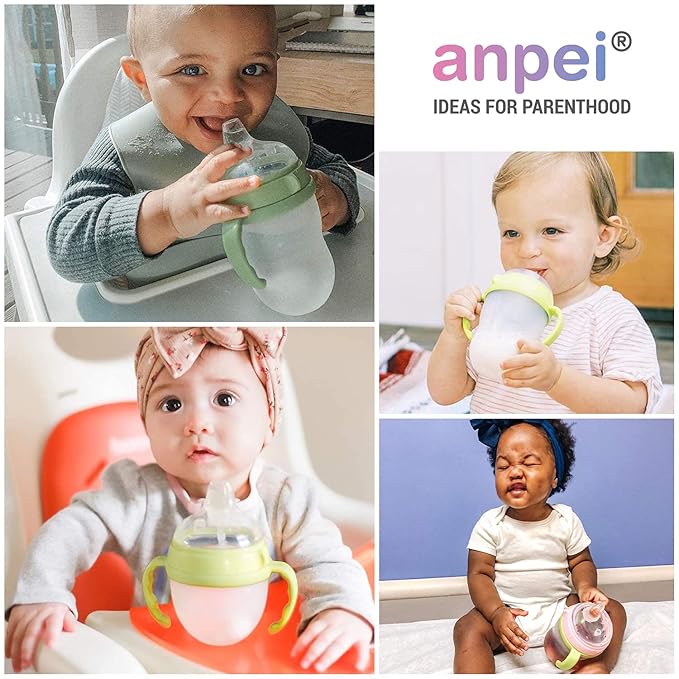 Soft Spout Sippy Cup Bottle Nipples for Comotomo Baby Bottle, 2 Pack | Fits 5 Ounce and 8 Ounce Bottles | Transition Nipples Convert Baby Bottle to Sippy Cup | Includes Nipple Storage Case
