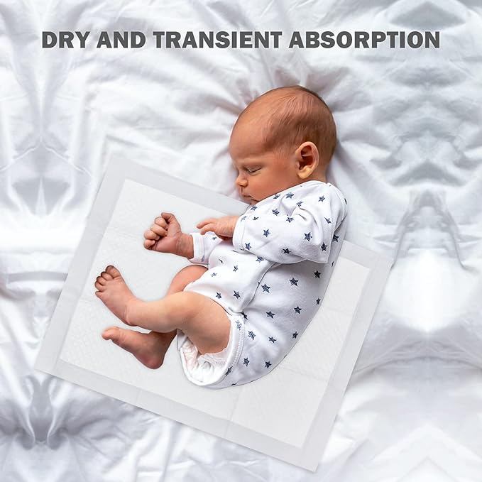 Disposable Changing Pad Liners for Baby 17 x 13 Inches (25 Pack) Waterproof Underpads Soft Non-Woven Fabric Breathable Changing Pad for Changing Table - White