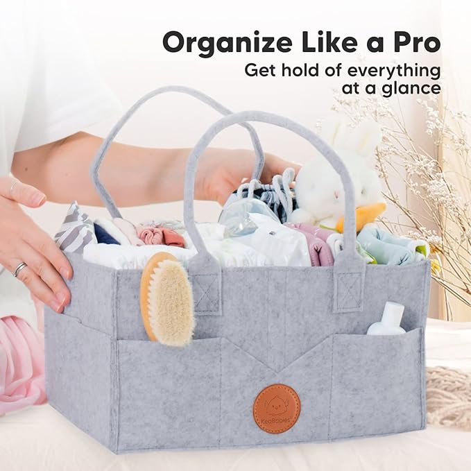 KeaBabies Baby Diaper Caddy Organizer and Portable Diaper Changing Pad - Large Baby Organizer - Waterproof Foldable Baby Changing Mat - Diaper Organizer For Changing Table - Diaper Changing Station