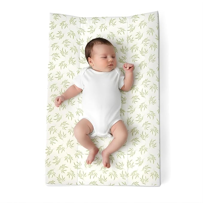 Clair de Lune Leaf Anti-Roll Wedge Baby Changing Mat 69 x 44cm