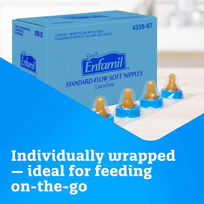 Enfamil Standard-Flow Soft Nipple, Latex Free, Ready to Use, 24 Count (Pack of 2)