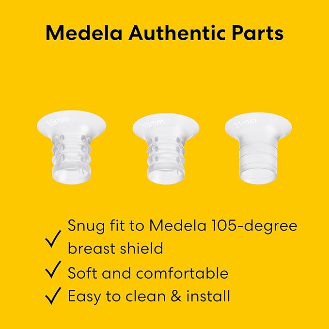 Medela Compatible Flange Breast Shield Inserts 15mm, 18mm, 21mm Replacement Accessory Pump Part, 2 of Each Size, 6PC