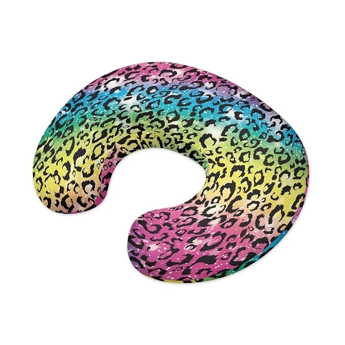 Nursing Pillow Cover with Hidden Zipper Colorful Leopard Skin Friendly for Moms/Baby Nursing Pillow Cover Stretchy Removable Cover for Breastfeeding Pillows