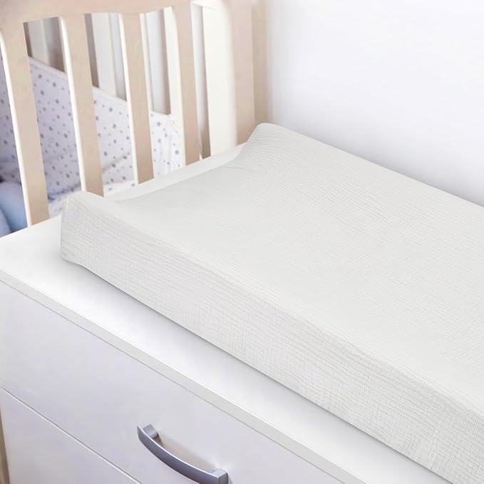 Accmor Muslin Baby Changing Pad Cover, 100% Cotton Universal Fitted Diaper Change Table Pad Covers for Girls Boys, Soft Breathable Changing Pad Sheets, 2 Pack