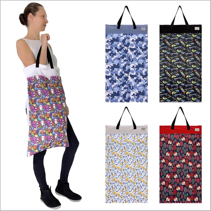 Ecoable Large Wet Dry Bag: Travel Tote Organizer for Diapers, Laundry, Beach, Pool, Stroller, Dirty Gym Clothes, Swimsuits (Dandelion)