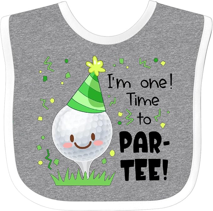 inktastic I'm 1 Time To Par-Tee Golf First Birthday Baby Bib