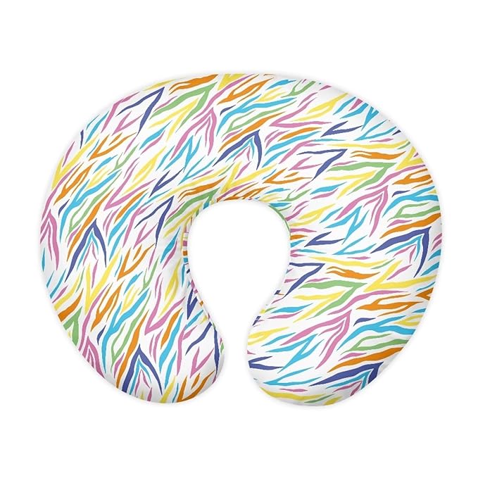 Colorful Zebra Skin Nursing Pillow Cover for Baby Boy Girl Breastfeeding Slipcover Infant Newborn Nursery Bottle Pillowcase Breathable and Washable