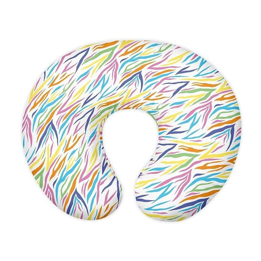 Colorful Zebra Skin Nursing Pillow Cover for Baby Boy Girl Breastfeeding Slipcover Infant Newborn Nursery Bottle Pillowcase Breathable and Washable