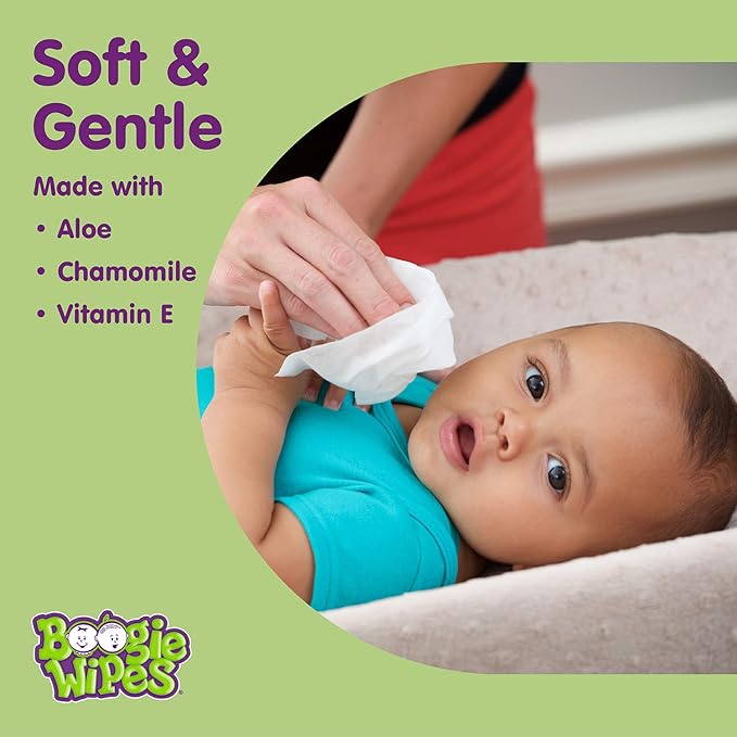 Saline Nose Wipes by Boogie, for Baby & Kids, Face, Hand & Body, FSA/HSA Eligible, Made with Vitamin E, Aloe, and Natural Saline, Lavender Scent, 45 Count (Pack of 1)