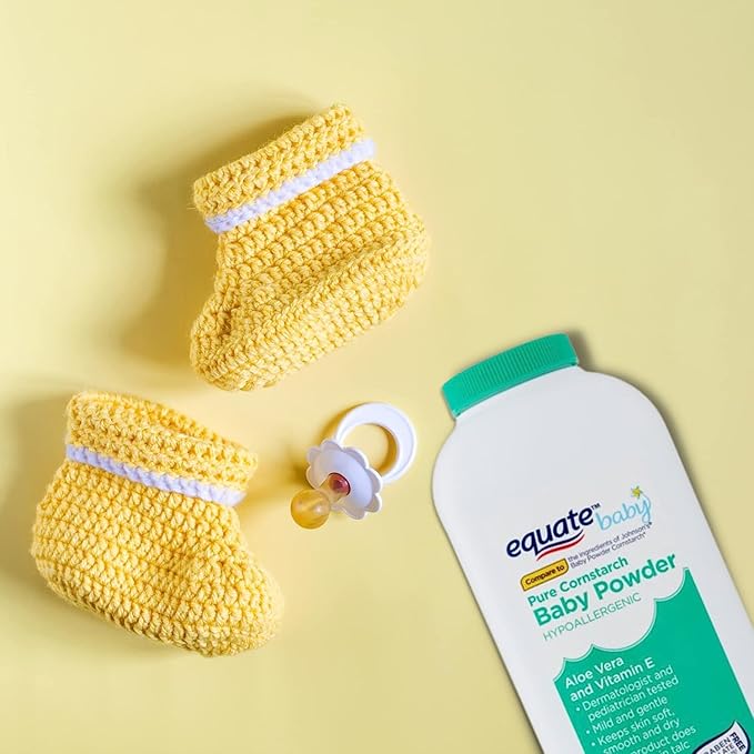 Pure Cornstarch Baby Powder Aloe and Vitamin E (22 oz - 2 Pack)