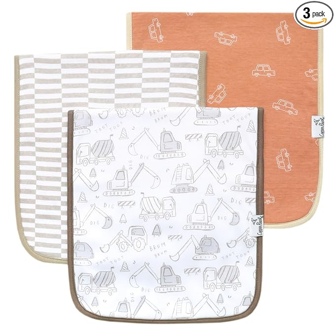 Copper Pearl Baby Burp Cloth Large 21''x10'' Size Premium Absorbent Triple Layer 3-Pack Gift Set Gage
