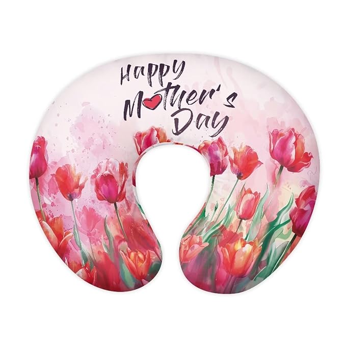 Tulips Floral Breastfeeding Pillow Slipcover Easy to Put On & Take Off Soft Newborn Nursing Pillow Case Fit Most Standard Feeding Support Pillows for Mother's Day Gift