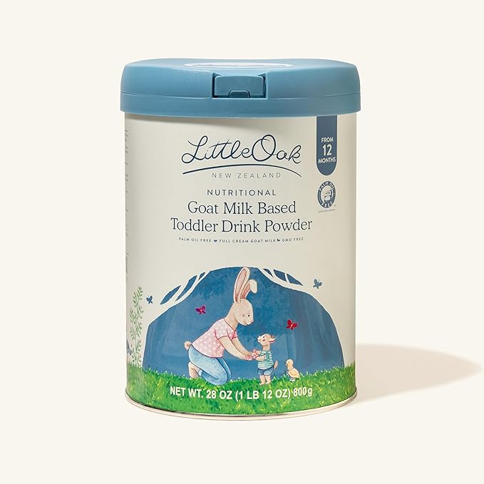 LittleOak Natural Goat Milk, Toddler Drink, 12 Months+, 28oz (800gm) Tin