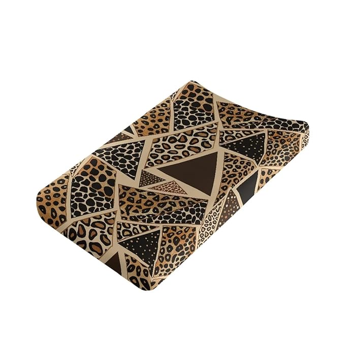 Leopard Print Diaper Changing Pad Cover Breathable Baby Changing Pad Cover Brown Changing Pad Cover Boy Soft 32''*16''Nursery Changing & Dressing Furniture