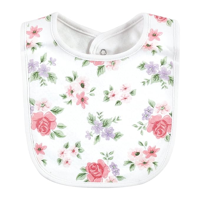 Hudson Baby Unisex Baby Cotton Bibs, Tea Party, One Size