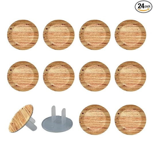 Outlet Covers, Child Safe, Easy Install, Pine Flooring Boards Texture (3)