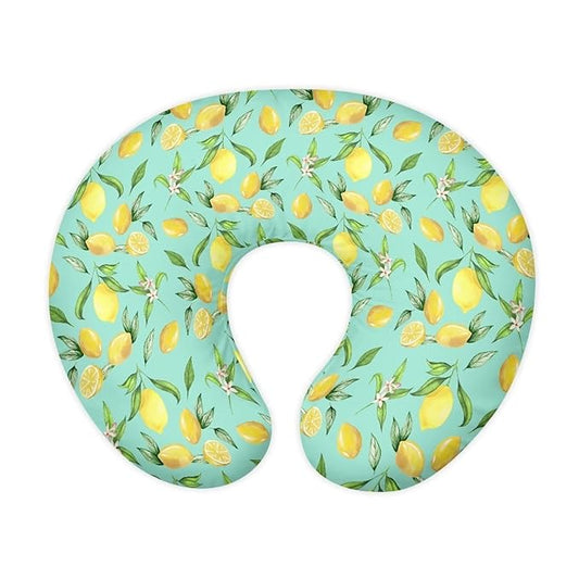 Lemon and Green Leaf Nursing Pillowcase Baby Breastfeeding Slipcover Infant Newborn Nursery Bottle Pillowcase Stain Resistant and Scratch Resistant