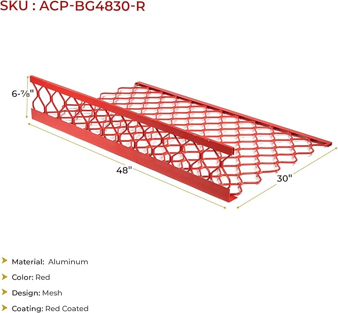 Mytee Products 10 Pack 48"x30" (Drop) Red-Coated Aluminum Mesh Brick Guard Corner Protector - L Shape Mesh Edge Guard Corrosion Resistant