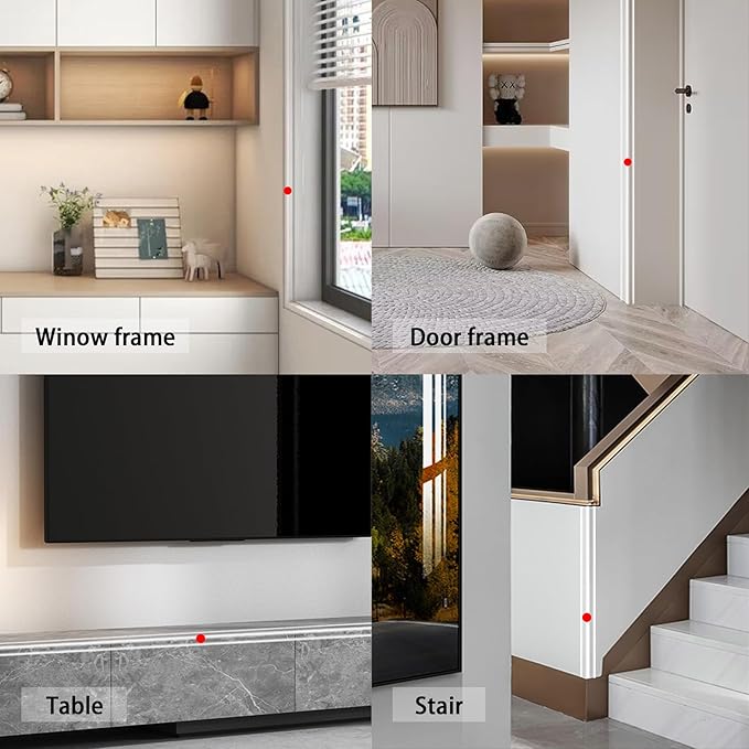Trimold Clear Peel and Stick L Molding Corner Guards with 90° Angle for Wall Door Frame Cabinet Baseboard Protection and Decoration, 2.9ft x 1.2in (3Pcs)