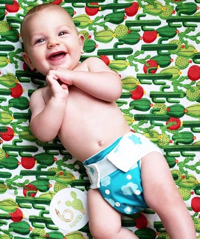 KaWaii Baby Little Green Baby Bamboo Cloth Diapers Newborn to 22 lbs, 12 Bamboo Diapers, 24 Bamboo Inserts.