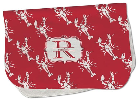 Personalized Crawfish Burp Cloth - Fleece w/Name and Initial